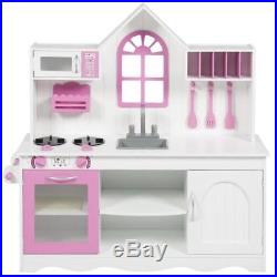 Kitchen Playset For Kids Pretend Play Stove Sink Toy Cooking Set Toddler Girls