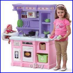 Kitchen Pretend Playset Kids Toy with 30-piece Accessory Set for Girls Toddler