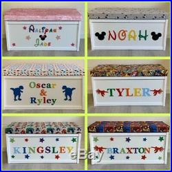 LARGE Personalised Wooden Toy Box Storage Bespoke Chest Nursery Boy/Girl custom