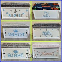 LARGE Personalised Wooden Toy Box Storage Bespoke Chest Nursery Boy/Girl custom