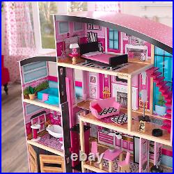 LARGE Wooden Girls Dollhouse Lights Sounds Accessories Pretend Play Kids Toys
