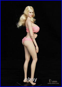LDDOLL 1/6 28xl Girl Body Soft Silicone Bust Pink Skin Action Figure Fit KT Head