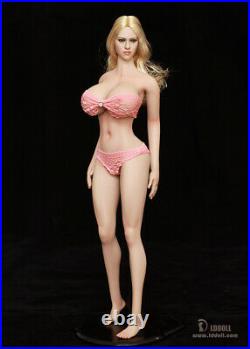 LDDOLL 1/6 28xl Girl Body Soft Silicone Bust Pink Skin Action Figure Fit KT Head