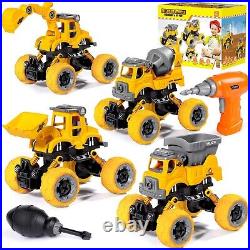 LUDILO Take Apart Toys for 3 4 5 Year Old Boys Girls 4PCS Construction Toys F