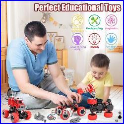 LUDILO Take Apart Toys for 3 4 5 Year Old Boys Girls 4PCS Construction Toys F