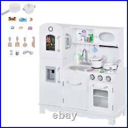 Large Kids Kitchen Pretend Playset with Telephone Water Dispenser Cooking Set