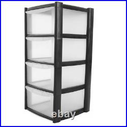Large Plastic 4 Drawer Storage Drawer Tower for Schools, Offices Home Room Toy