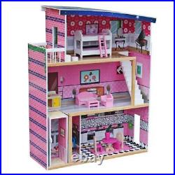 Large Size Doll House Girls Dream Play Playhouse Dollhouse Wooden Game Toy New