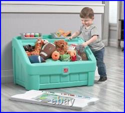 Large Toy Chest Box Art Lid Storage Organizer Plastic Kids Girl Boy Toys New