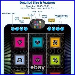 Light Up Dance Mat, Toy Gift for Girls Boys 3-10, Wireless Dance Pad with 9 Lig