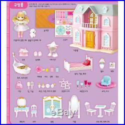 Little Mimi Two-Story House Toy Set Korean Barbie Doll for Girl Kids