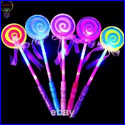 Lollipop Glow Sticks Kids LED Light-Up Toy Girls Princess Flashing Wand 8 Pack