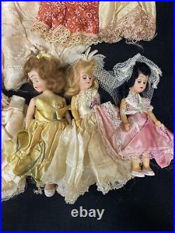 Lot 15 Antique Childrens Girl Dolls Dresses Moving Eyes Toys Vintage Collection