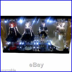 MB Acrylic Display Case Light Box for Four Silkstone Barbie Collection Doll 2018