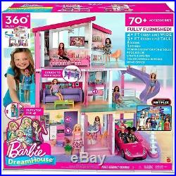 Mattel Barbie Dream House Doll 3 Story Furniture Girls Toy Play 70+ Accessories