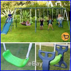 Metal Outdoor Swing Slide Playground Set For Kids Boy Girl Toddler Backyard Play
