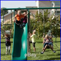 Metal Swing Set Outdoor Toys Boys Girls Slide Gym House Hobbies Activities Yard
