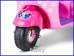 Minnie Mouse Scooter Ride On Toy For Girls Sidecar 6V Electric Pink Toddler Kids