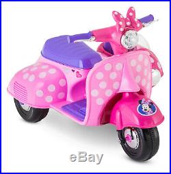 Minnie Mouse Scooter with Doll Sidecar 6-Volt Ride-On Toy Car for Girls Kids