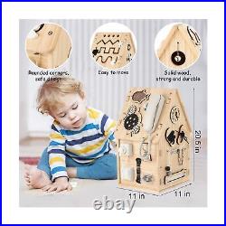 Montessori Busy House, Wooden Busy Board Toy for Toddlers, Preschool Learning