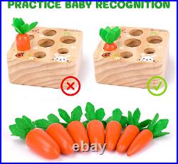 Montessori Wooden Carrot Toys for Baby Toddler Ideal Gift