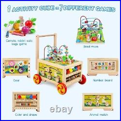 Multifunctional Wooden Activity Center with Storage Toddler Learning Toy