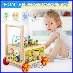 Multifunctional Wooden Activity Center with Storage Toddler Learning Toy