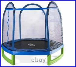 NEW 7'ft Trampoline with Safety Net Indoor Outdoor Bouncer Jump Kids Boys Girls
