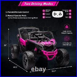 New CAN-AM Licensed 12V Kids Electric Ride on UTV ATV Toys Car EVA Tires Rose