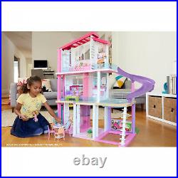 New Giant Barbie DreamHouse Dollhouse Playset 70 Pieces Pink Toy Gift For Girls