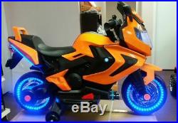 New LED 12V MOTORCYCLE KIDS RIDE ON Ninja SPORTS BIKE GIRLS, BOYS power wheel ora