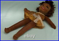 Norah Wellings Cloth Islander Girl Doll with Glass Eyes Vintage Toy England