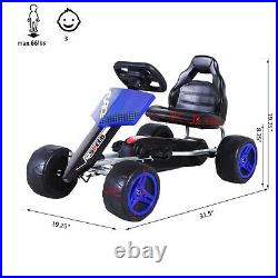 Pedal Go Karting Cart Kart Car Toy for Toddler Children Boys and Girls Blue
