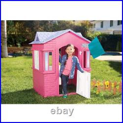 Pink Cape Cottage House Pretend Playhouse For Girls Boys Kids 2-8 Years Old US