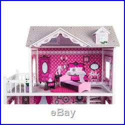 Pink Decorated Barbie Dollhouse Furniture Doll House Kids Toys Dolls Girls Gift