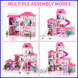 Pink Doll House Diy Kit Pretend Play Building Home Educational Toys for Girls Ch