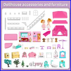 Pink Doll House Diy Kit Pretend Play Building Home Educational Toys for Girls Ch