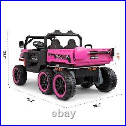 Pink Kids 2 Seater Ride on Car 24V Electric Dump Truck 4WD UTV withParental Remote