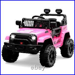 Pink Kids Ride on Truck Girls Car 12V Electric with Remote Control Light 2 Speed