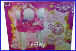 Pink Princess Make Up Vanity Table For Little Girls with Sound and Light Xmas