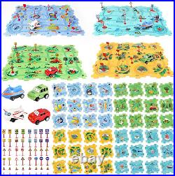 Plastic Dinosaur Puzzles for Kids with a Cute Car, Montessori Toys for 2 3 4 5 6