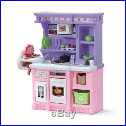 Play Kitchen with 30 Piece Accessory Set Kids Pretend Cooking Playset Toys Girls