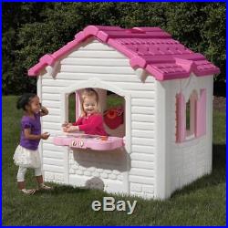 Playhouse For Girls Kids Outdoor Play House Kitchen Toddlers Cottage Pretend Toy