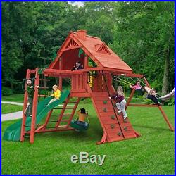 Playsets for Kids Boy Girl Playhouse Backyard With Monkey Bars Swing Slide Tower