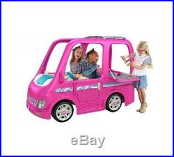 Power Wheels Barbie Dream Camper Car Girls' Toy Holiday Gift for Kids with Sound