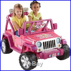 Power Wheels For Girls Jeep Kids Motorized Vehicles Barbie Car Ride On 12V Pink