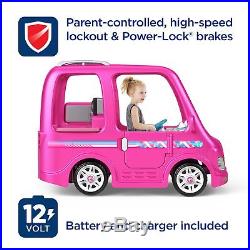 Power Wheels For Girls Motorized Vehicles Barbie Camper Electric Ride On Toy Kid