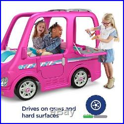 Power Wheels For Girls Motorized Vehicles Barbie Camper Electric Ride On Toy Kid