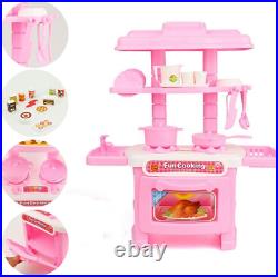 Pretend Play Kitchen Set for Kids Mini Role Play Food Cooking Playset Girls Toys