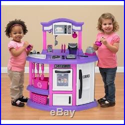 Pretend Play Set Kitchen for Kid Pink Cook Food Playset Toy Girls Christmas Gift